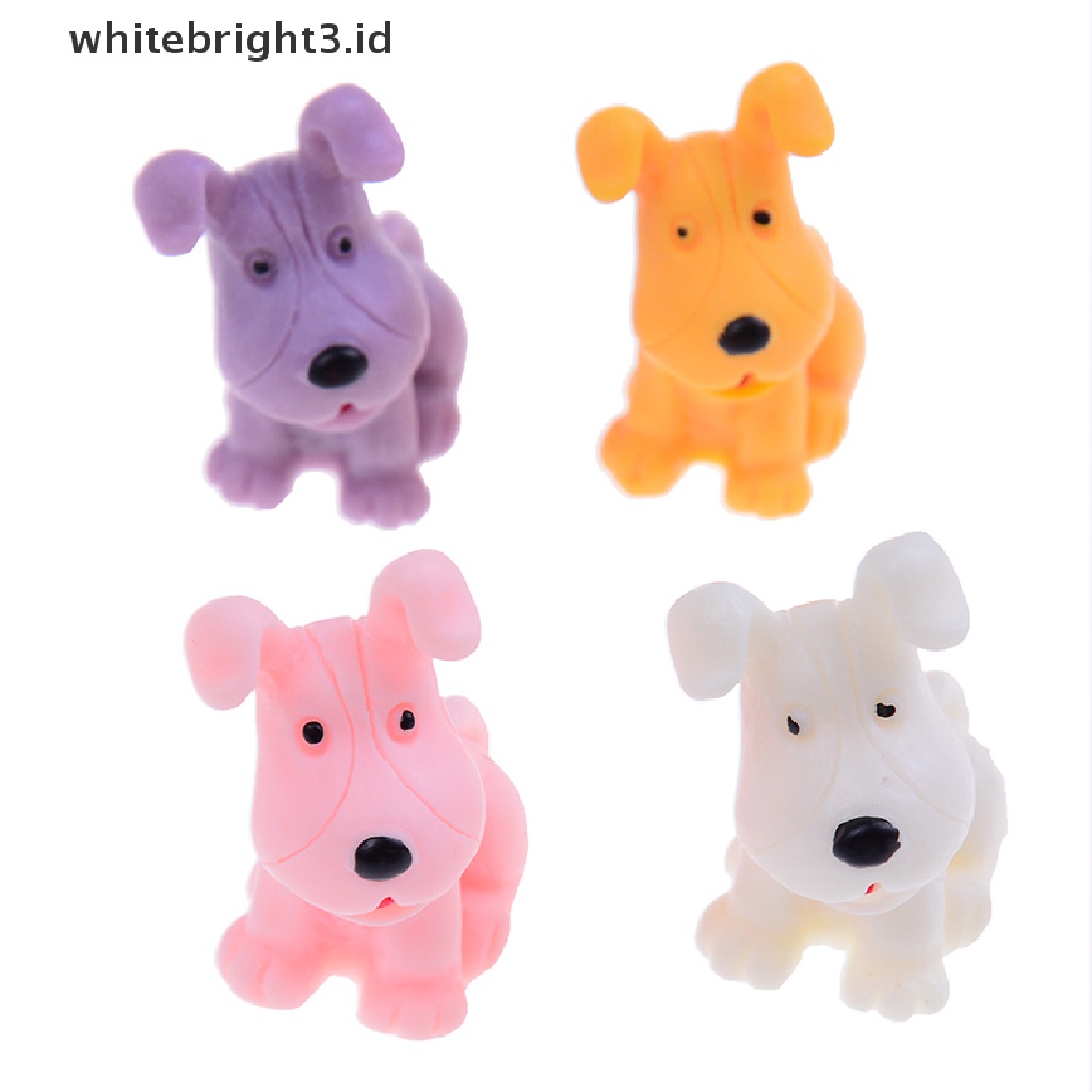 (whitebright3.id) 4pcs Miniatur Anjing Lucu Untuk Dekorasi Taman Mini / Rumah Boneka diy