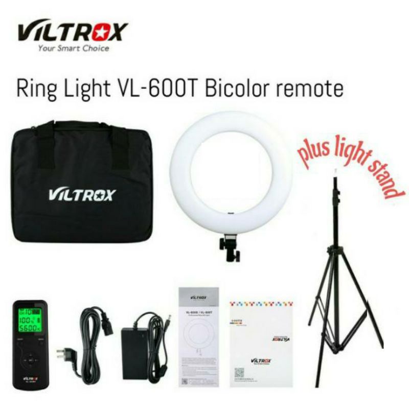 Led ringlight VILTROX VL600T VL-600T + LIGHTSTAND+ADAPTER