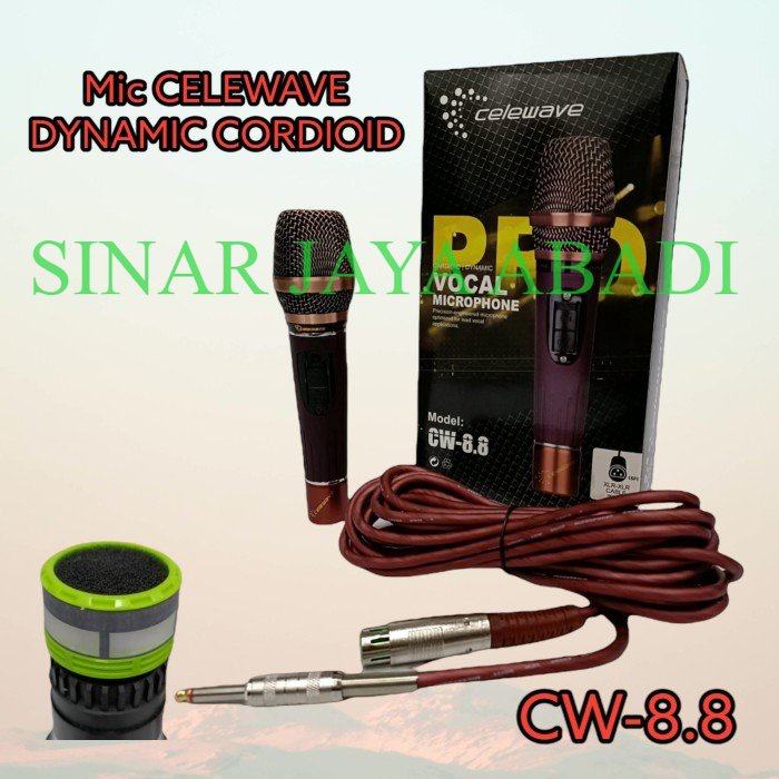 MIC KABEL CELEWAVE CW-8.8 DYNAMIC CORDIOID ORIGINAL BERGARANSI