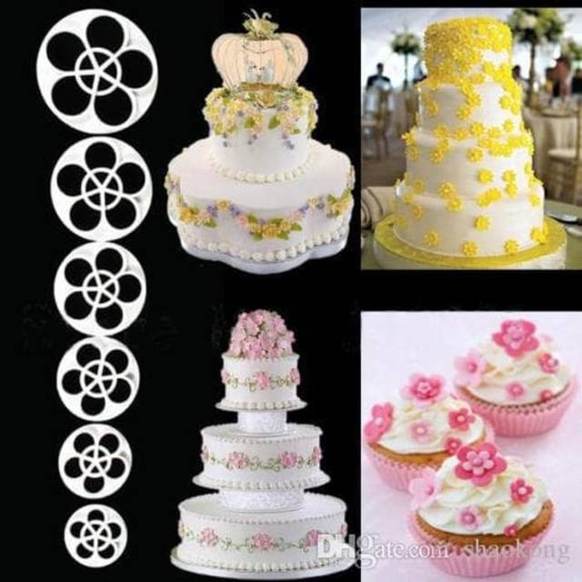 Set cutter fondant rose cetakan fondant bunga mawar