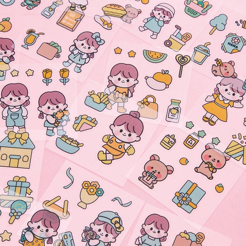 20 Lembar Stiker Motif Kartun Hewan Peliharaan Anti Air