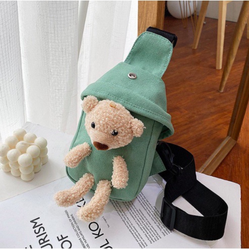 Amadela Story - BEARY Bumbag Wanita Tas Boneka Teddy Bear Tas Anak-Anak Shoulder Bag Tas Selempang Anak-Anak Tas Selempang Wanita Tas Selempang Anak Perempuan