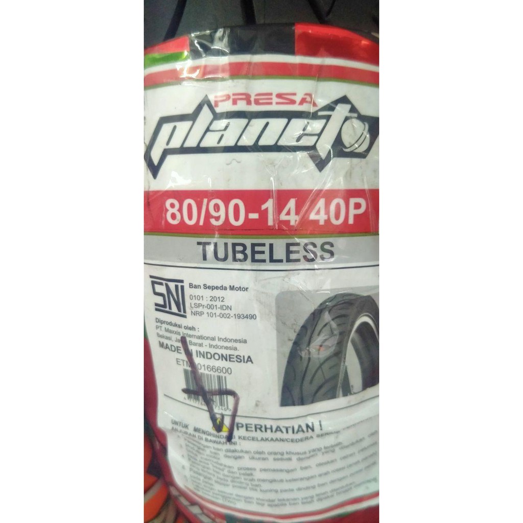 Ban Presa Planeto Tubeless Ukuran 80/90-14 Bergaransi 3 Bulan