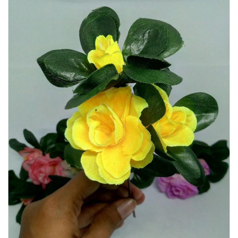 Bunga Hias Seserahan Hantaran Bunga Artificial 3 Kuntum-3
