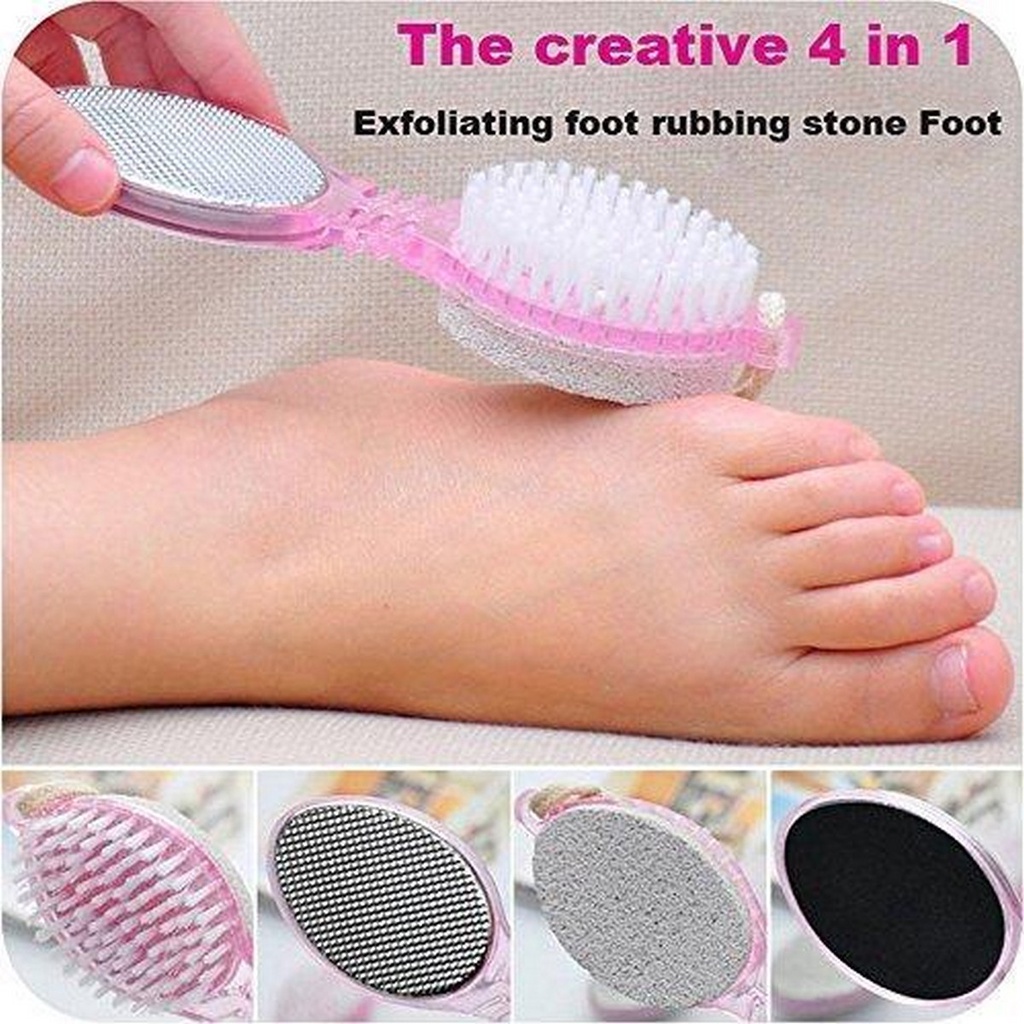 Sikat Penghalus Penggosok Tumit Kaki / Perawatan Kulit Tumit Pecah Kikir Kaki - 4 Step Pedicure Paddle Brush