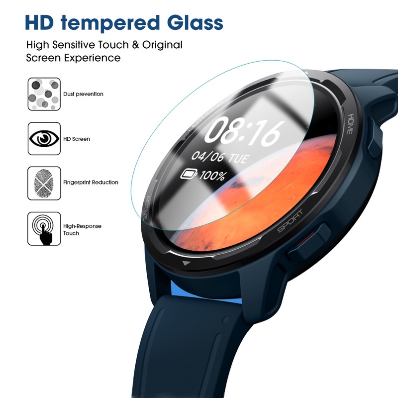 Pelindung Layar Tempered Glass HD Transparan Anti Gores Untuk Xiaomi Watch S1 Active
