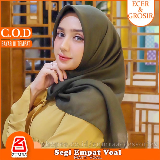 Hijab Segiempat Voal Paris Premium / Premium Basic Voal Square Anti Letoy