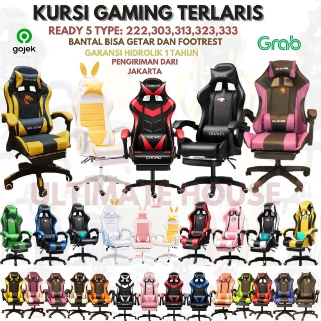 Bangku Gaming Kursi Gaming Chaho Chair Kursi Kerja Hidrolik Horizontal Footrest Kursi Balap