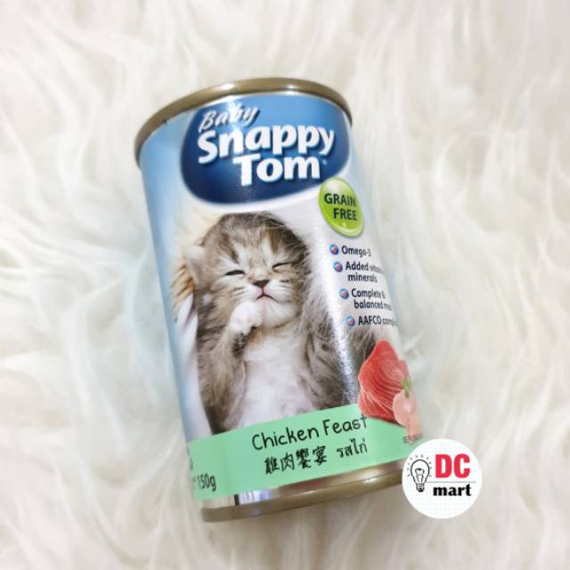 BABY SNAPPY TOM CAT WET FOOD 150Gr / Makanan Basah Anak Kucing Kaleng