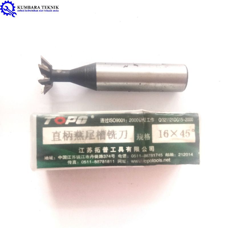

T SLOT CUTTER EKOR BURUNG | DOVE TAIL MILLING CUTTER 16 x 45° HSS