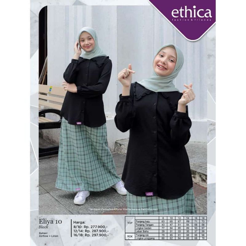 Ready setelan Remaja Eliya 10 Black Original Ethica