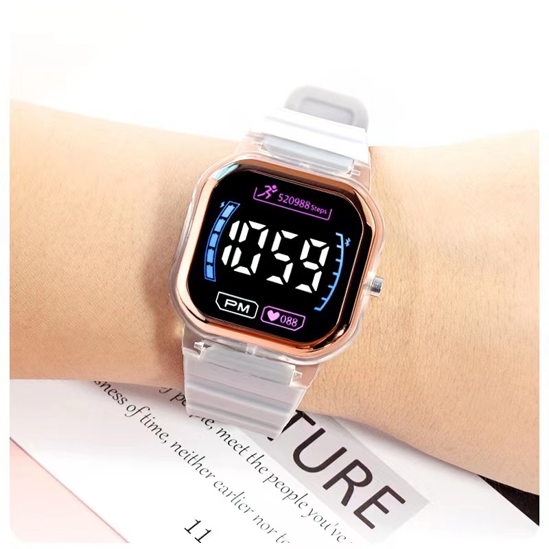 COD✅ Jam Tangan Digital Wanita Segi LED Watch Sport Rubber Couple Tampilan Layar Baru Harga Grosir   S1193