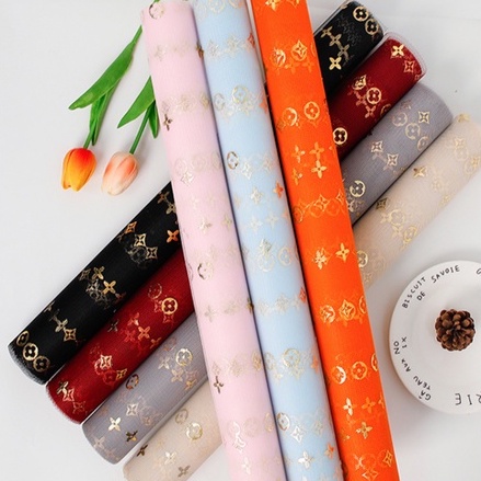 LV Motif Tile Roll / Cotton Roll / Kain Roll / Tissue Paper / Kain tisu / Kain Katun / Kain Bunga / Kain Pembungkus Bunga / Cotton Flower / Bouquet / Roll Flower / Tille wrapping / Mesh Roll