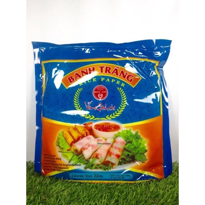 

vaargavaldian5678 400gr Kulit Lumpia / Vietnam Rice Paper Diameter 22 cm - BPOM - Biru TERLARIS TERPERCAYA ORIGINAL
