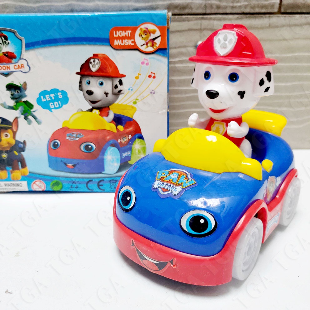 Cartoon Car Mickey Donald Paw Patrol Hello Kitty Disney Mainan Mobil Musik Lampu