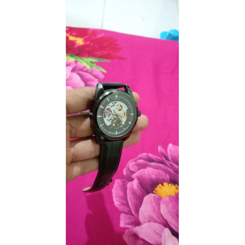 Jam tangan pria ROLEX Second jam Tangan Rolek pria Transparan jam Otomatis Mekanik jam Automatic