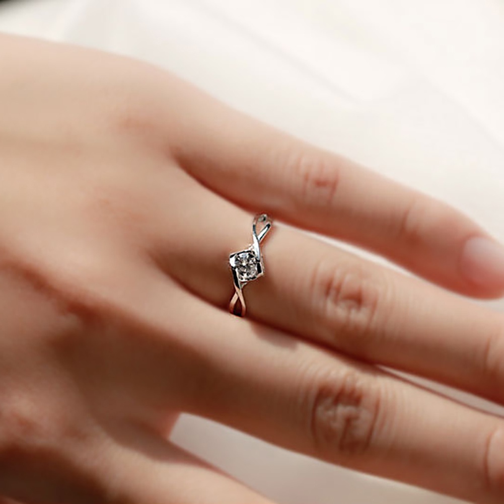 Hu Hu Hu Hu Hu Alat Bantu Pasang Kacamata♡ Cincin Pertunanganpernikahan Desain Hollow Hias Cubic Zirconia Untuk Wanita