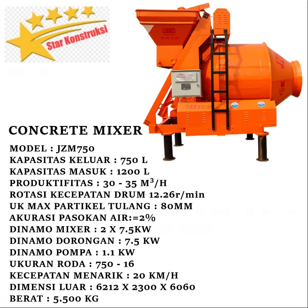 Jual MESIN CONCRETE MIXER / PENGADUK SEMEN 750 LITER Shopee Indonesia
