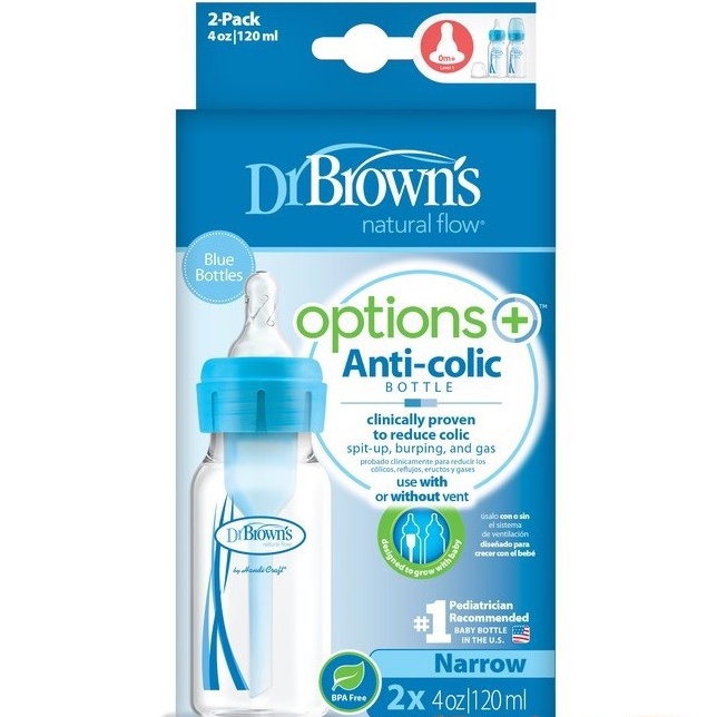 DR.BROWN OPTION BOTTLE BLUE 4oz (42405) / BOTOL SUSU BAYI 120ML