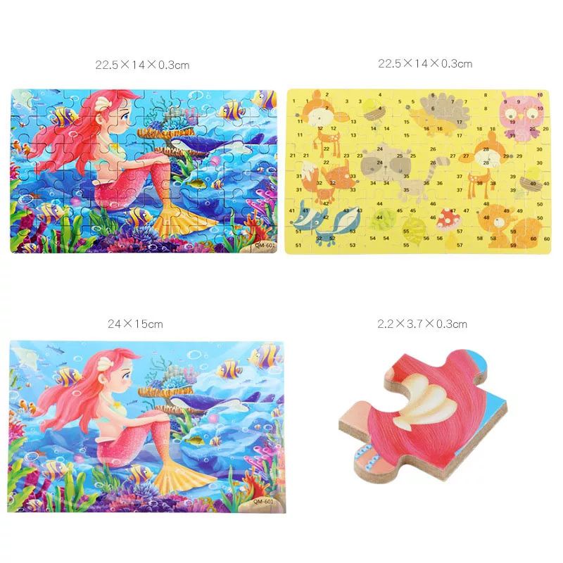 Jigsaw Puzzle Kayu Kaleng 60 Pcs/ Puzzle 60 Keping Baru Lucu