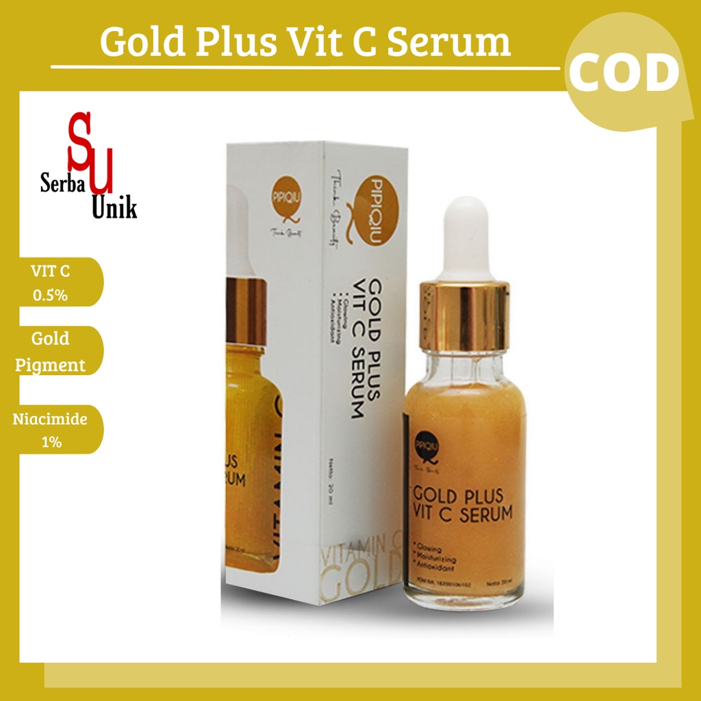 Serum Pencerah Wajah Vit C / Gold Plus Vit C Glowing Serum Pipiqiu BPOM