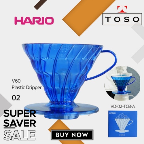 HARIO V60 COFFEE DRIPPER KOPI JUICEE 02 VD-02-TCB-A POUR OVER BLUE diskon