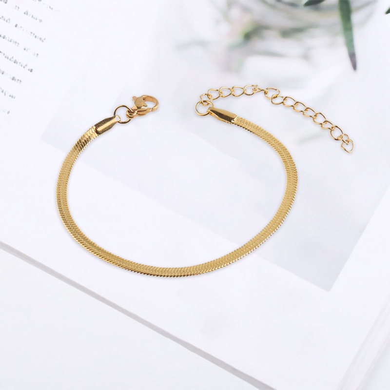Gelang Kaki Hypoallergenic Adjustable Lapis Emas 18K Untuk Pria / Wanita