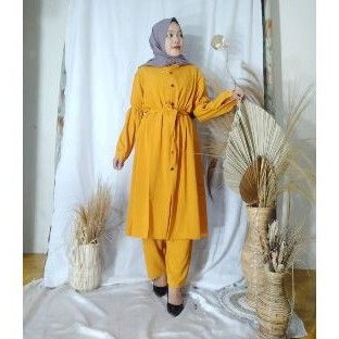Setelan Celana Polos Shakila Super Premium long Tunik