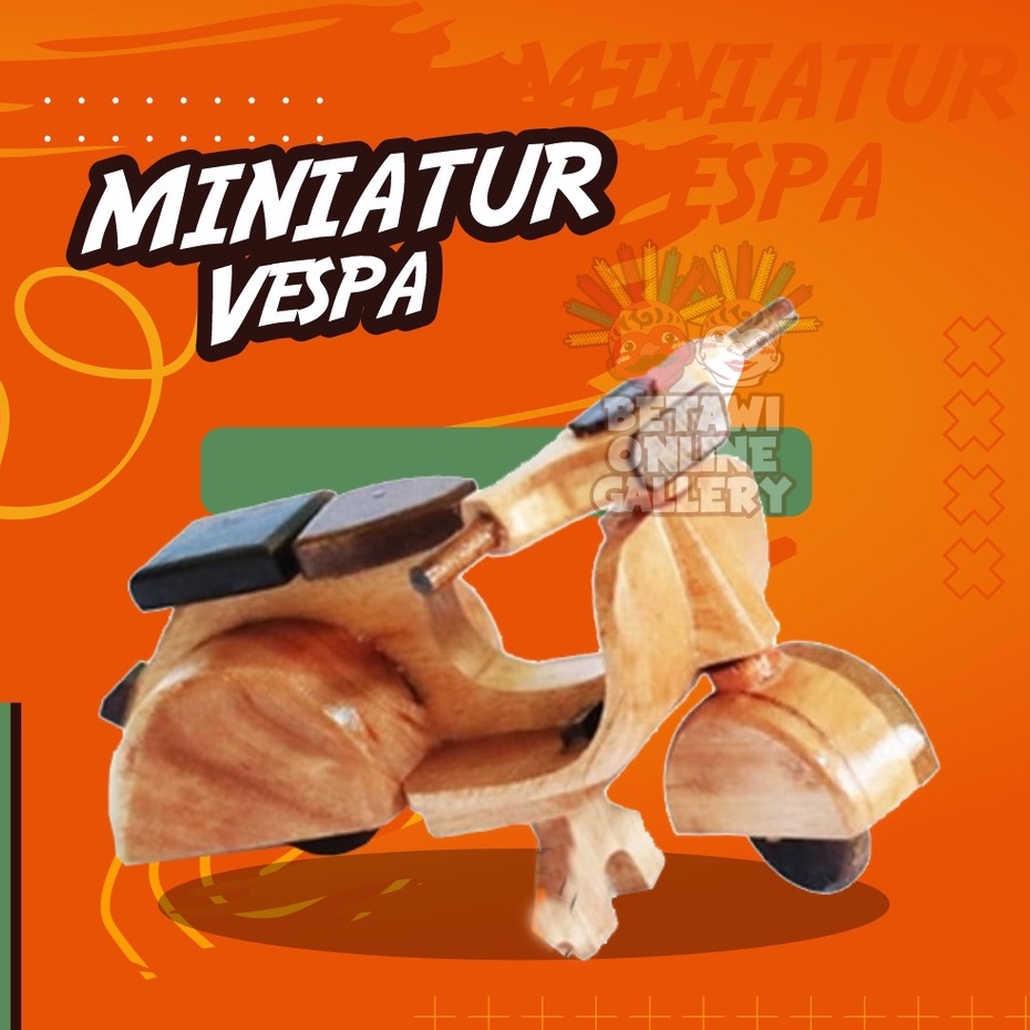 Vespa Klasik Kayu Hiasan Miniatur Pajangan Meja Koleksi Kerajinan Tangan