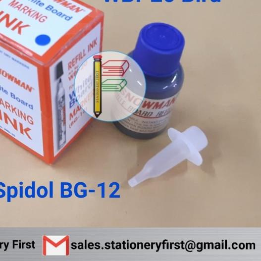

☋ Tinta Refill Spidol White Board Papan Tulis Snowman WBI-20 Biru Ecer ➢