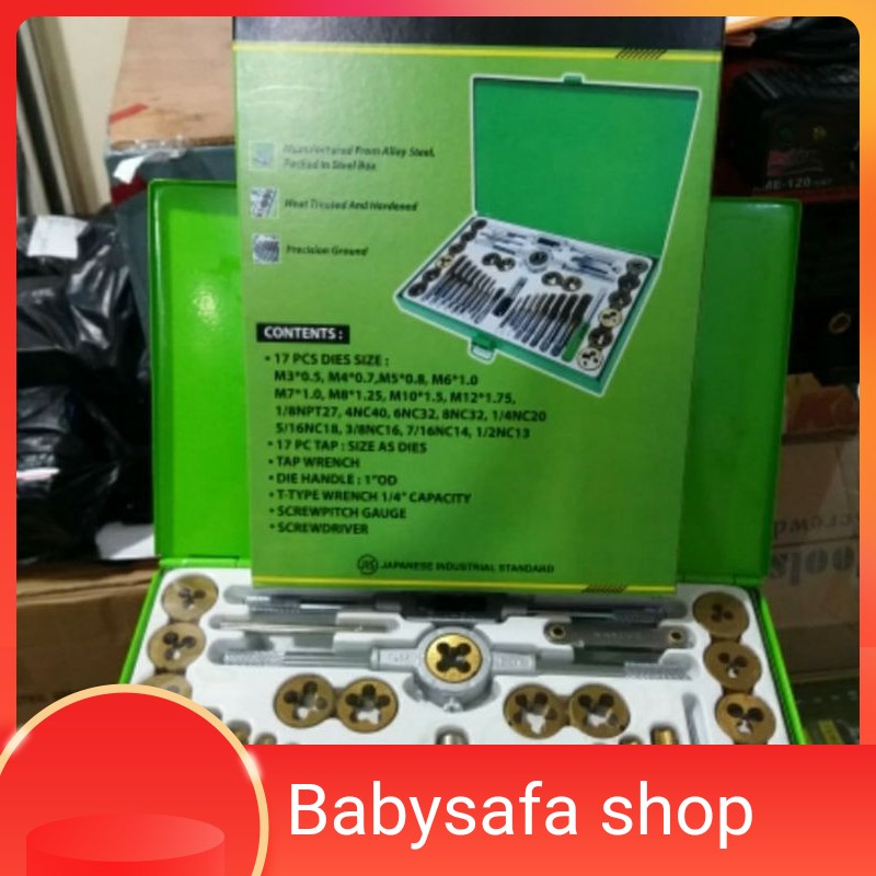 TEKIRO TAP AND DIES SET 40 PCS ALAT SENAI SNAI ULIR DRAT BAUT TEKIRO 40PCS