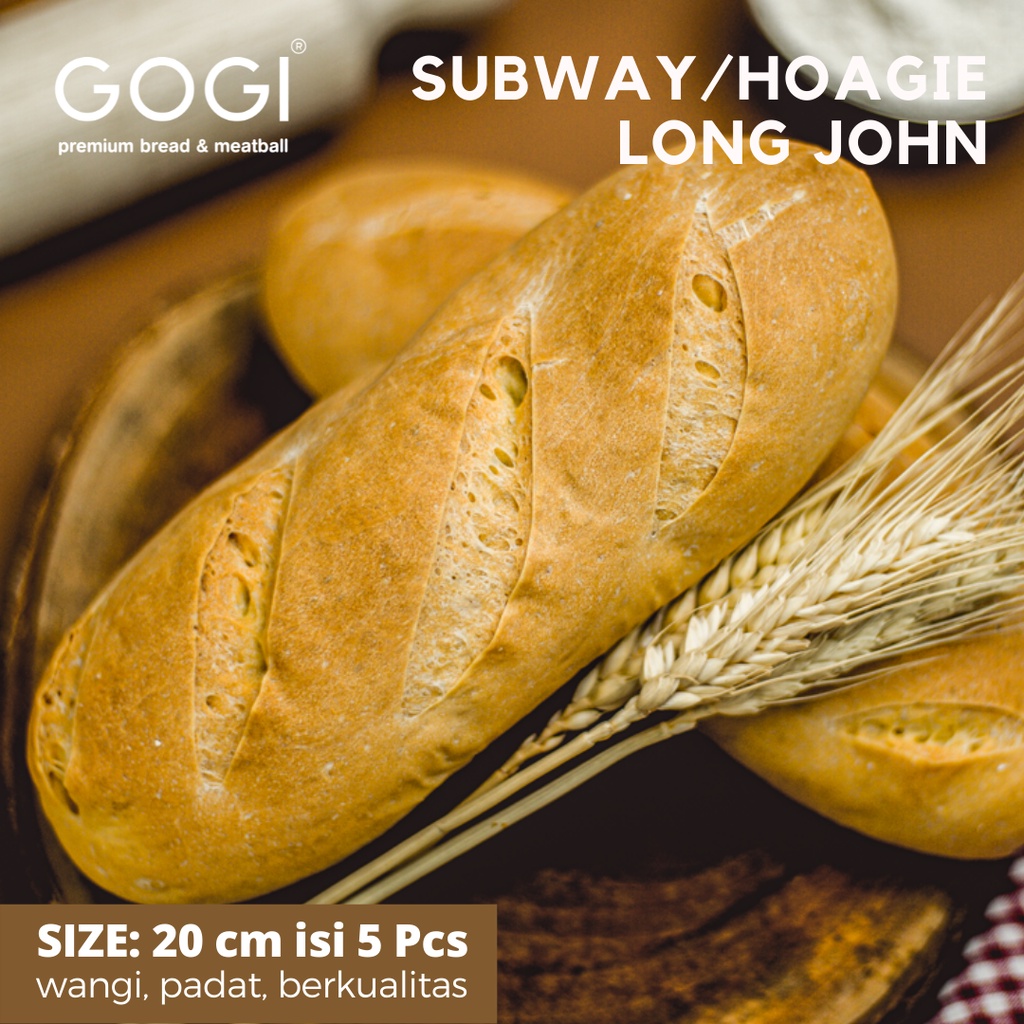 

Hoagie Roll isi 5 pcs 20cm Roti Subway Bread Roti Long John Bread