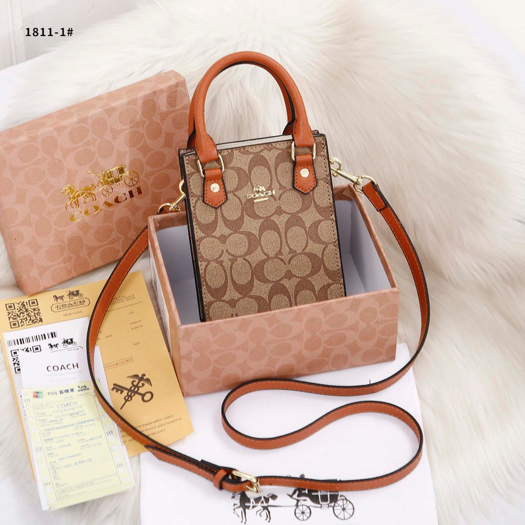 C0ACH Fit Bags Mini Tas Selempang Kotak Wanita Tas Hp Wanita Trendy Fashion Import + Free Sertificate