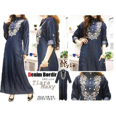 [ TIARA MAXY DRESS AK] PAKAIAN WANITA MUSLIM NAVY