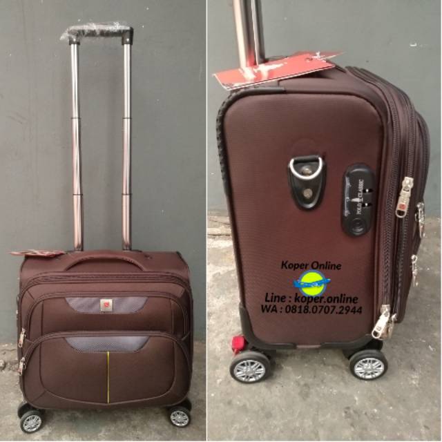 Tas Koper Kabin Pilot Polo Classic Original ada Port USB size 14 inch