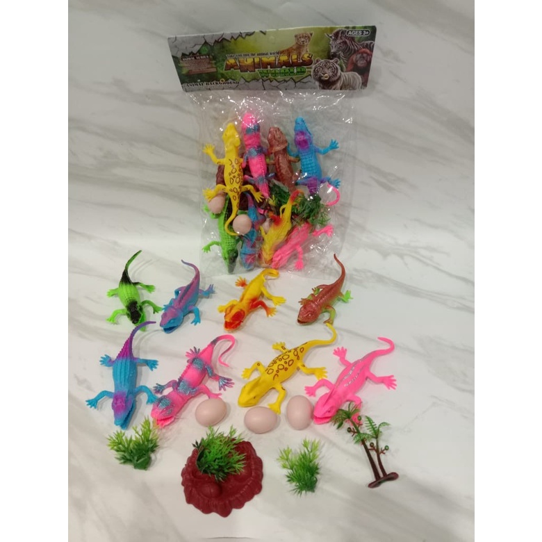 Lucky88toys ⭐⭐⭐⭐⭐MAINAN ANIMAL REPTIL BUAYA -CICAK-BINATANG KARET