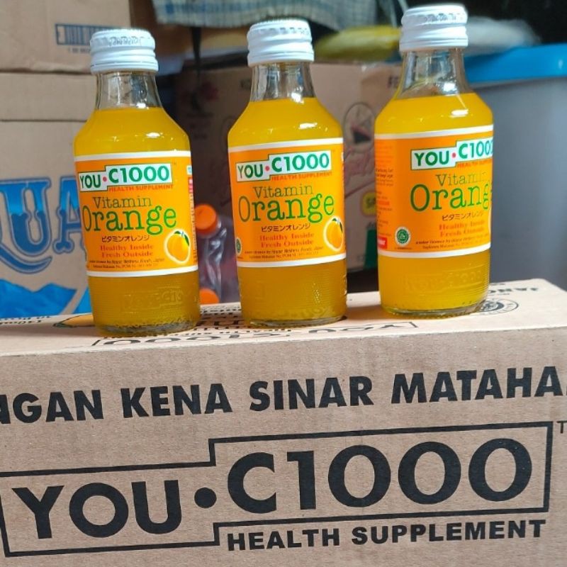 

You c1000 orange x 1 pcs kemasan 140ml exp 25.08. 2022 kemasan botol kaca