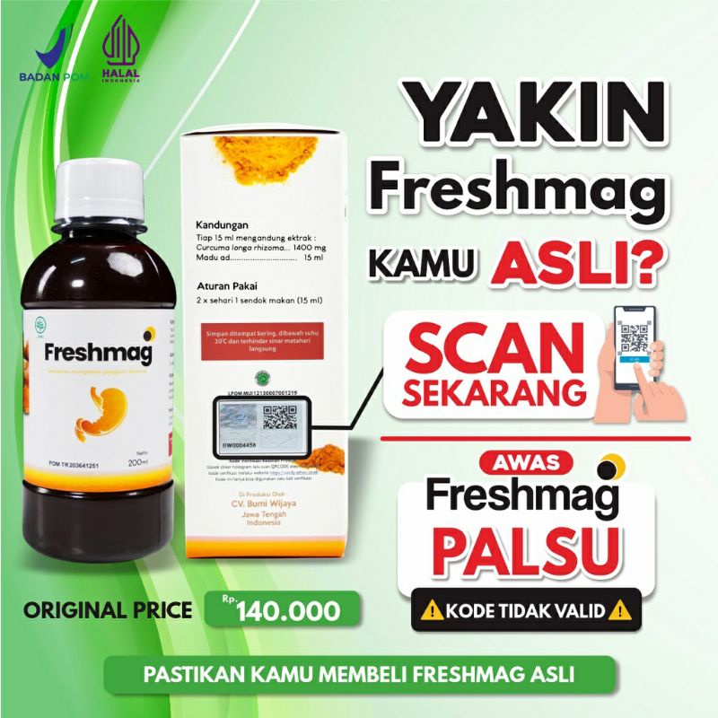 Freshmag ORIGINAL ASLI 100% Herbal Solusi Atasi Maag 200 ml