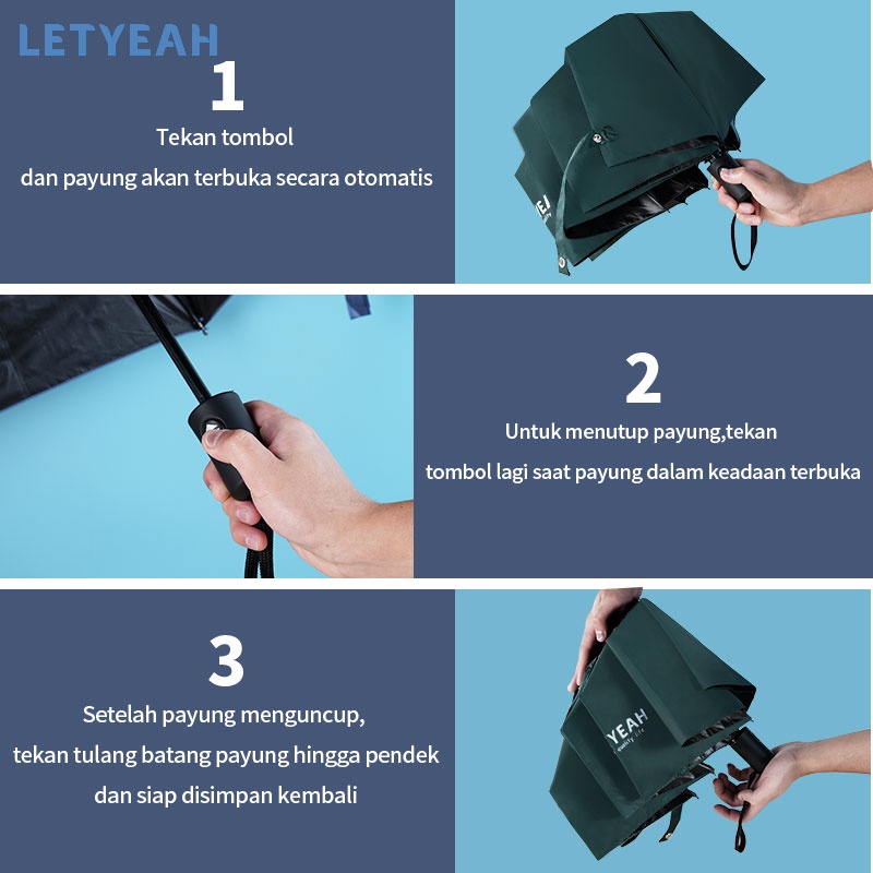 letyeah payung lipat otomatis anti uv atau hujan premium