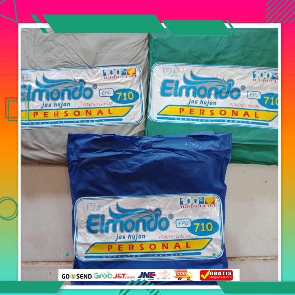 JAS HUJAN PONCO TEBAL/ JAS HUJAN ELMODO /  MOTIF PULKADOT / TERLARIS