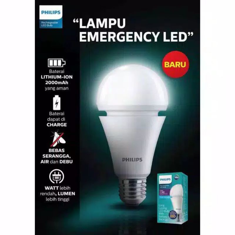 Lampu Emergency Philips AC-DC 9watt-13watt Philips Emergency