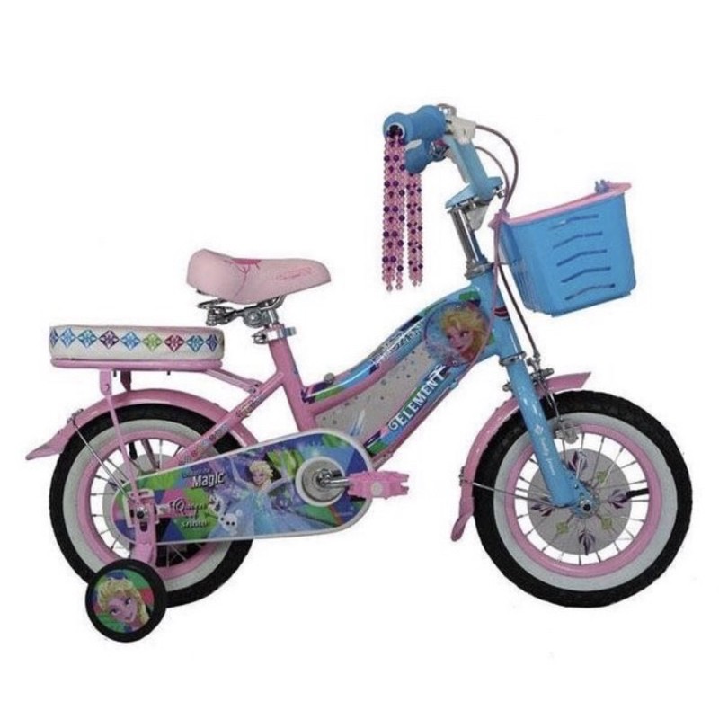 Sepeda Anak Element Disney Series Frozen 1.0 12 16 18 Inch Frame Hi Teen Steel Kuat dan Tahan Lama-12