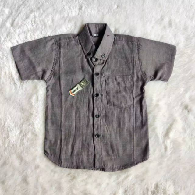 Hem kemeja polos anak lengan pendek size 1-9 tahun