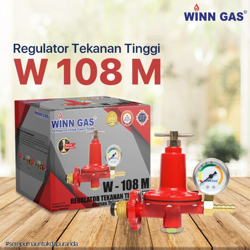 Regulator Gas LPG Winn 108M  , 106 M, High Pressure , Tekanan Tinggi Tabung 50 KG TekananTinggii