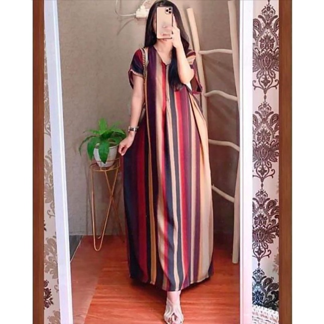 LONG DASTER SALUR MARUN LENGAN PENDEK LONG DRESS PANJANG SALUR MAROON RAYON VISCOSE