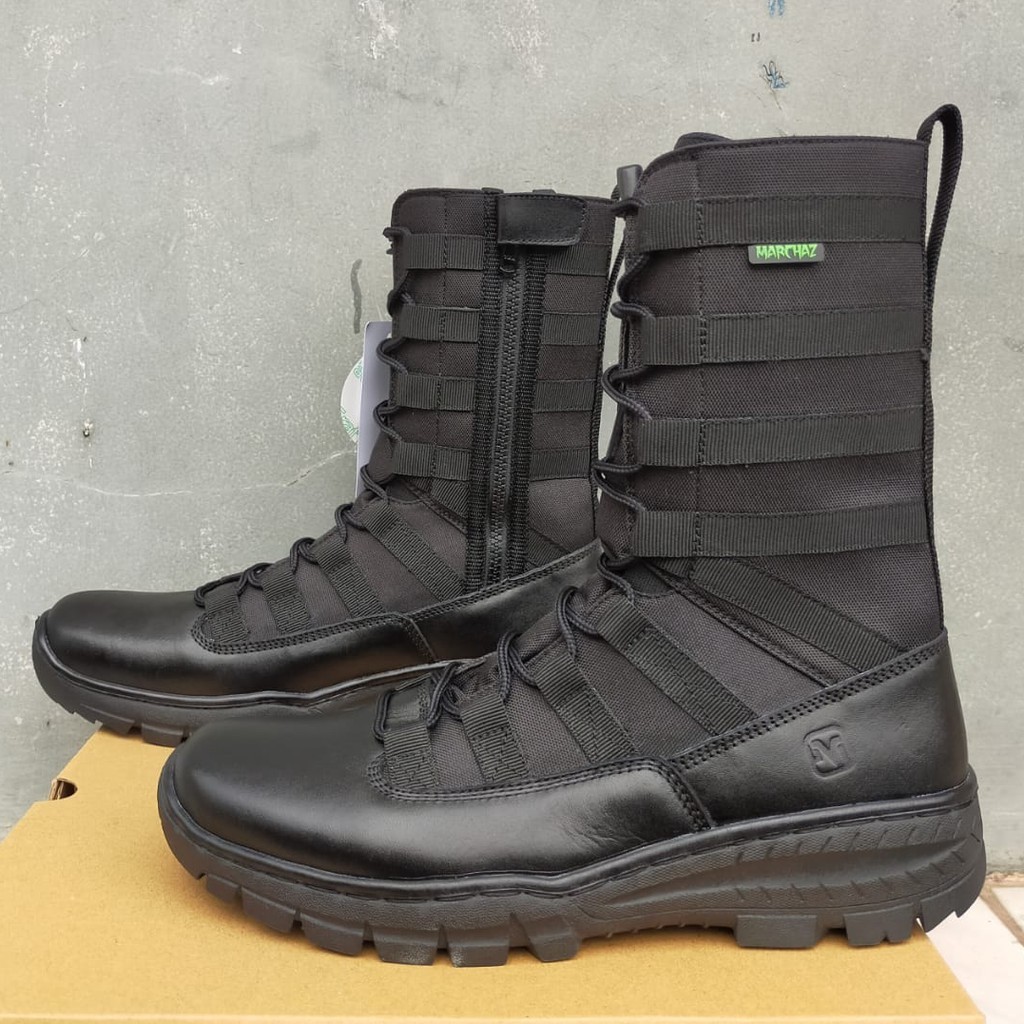 Sepatu PDL Ninja Kulit Asli MARCHAZ Sepatu PDL Tni Polri Security Satpam Sepatu Boots Kulit Asli