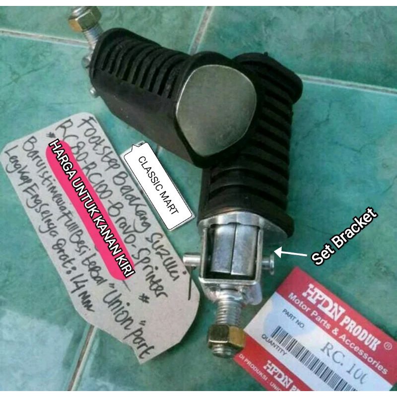 FOOTSTEP PIJAKAN KAKI BELAKANG SUZUKI RC 80 RC80 RC100 BRAVO SPRINTER