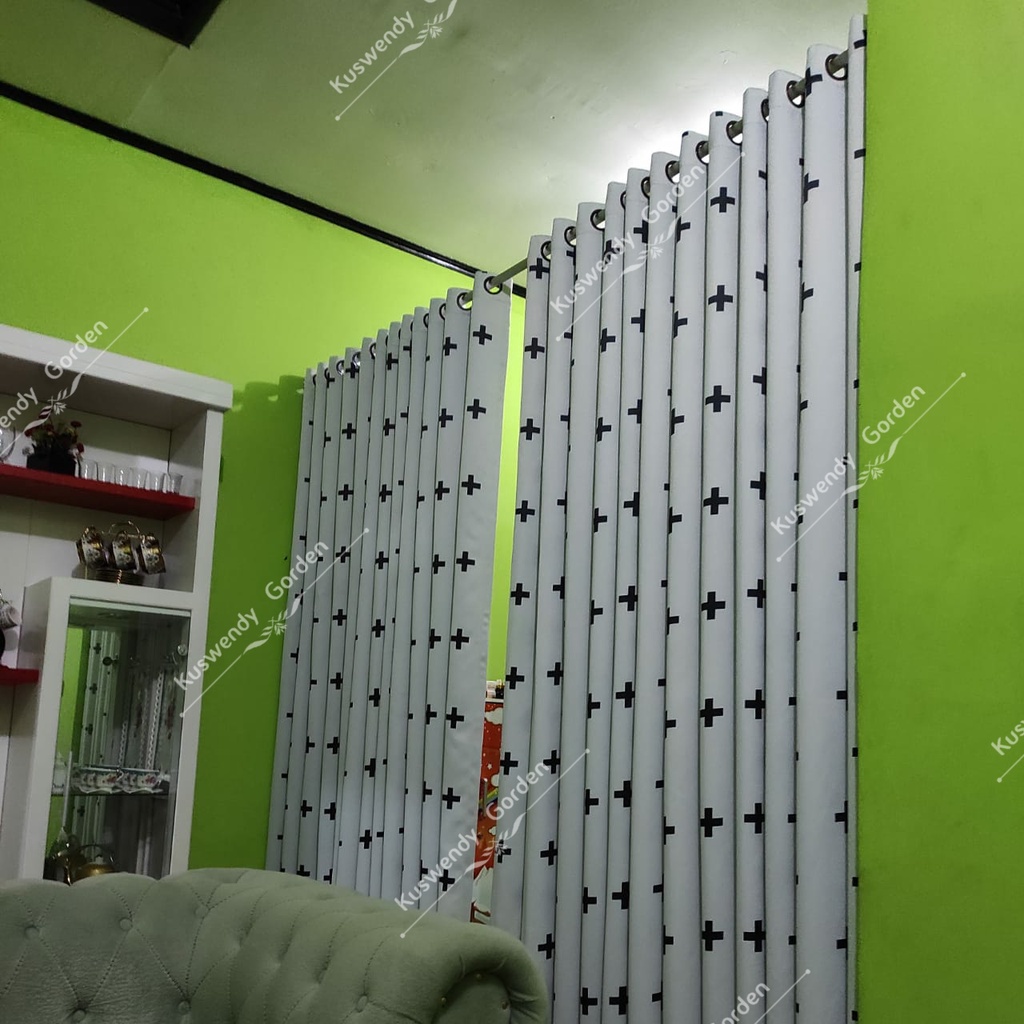 Gorden Blackout Motif 200 x 300 cm Tinggi 3 meter Hordeng Jendela Pintu Tirai Minimalis