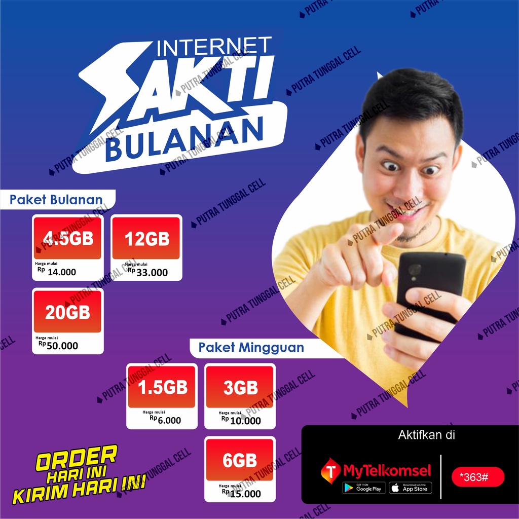 Kartu Perdana Paket Data Combo Sakti 4GB 10ribu 10gb 25ribu Termurah grosir dan ecer