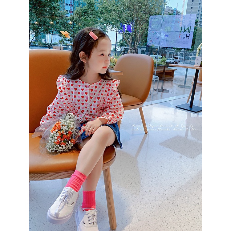 [Cocobaby Jakarta] Setelan Anak Perempuan Love Pink Red Stelan Anak Cewek Import Murah-1